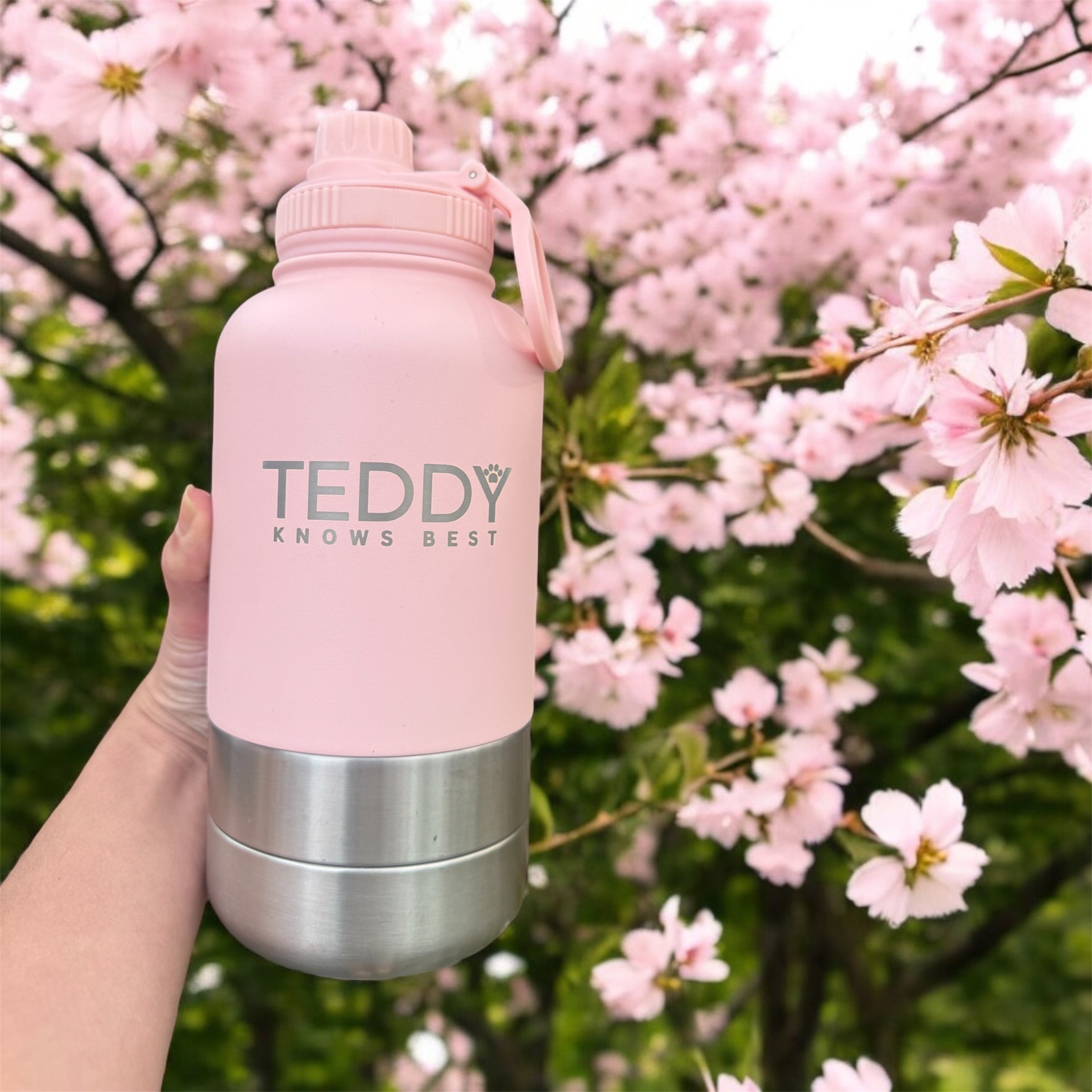 Baby Pink 3 in 1 Portable Water Bottle