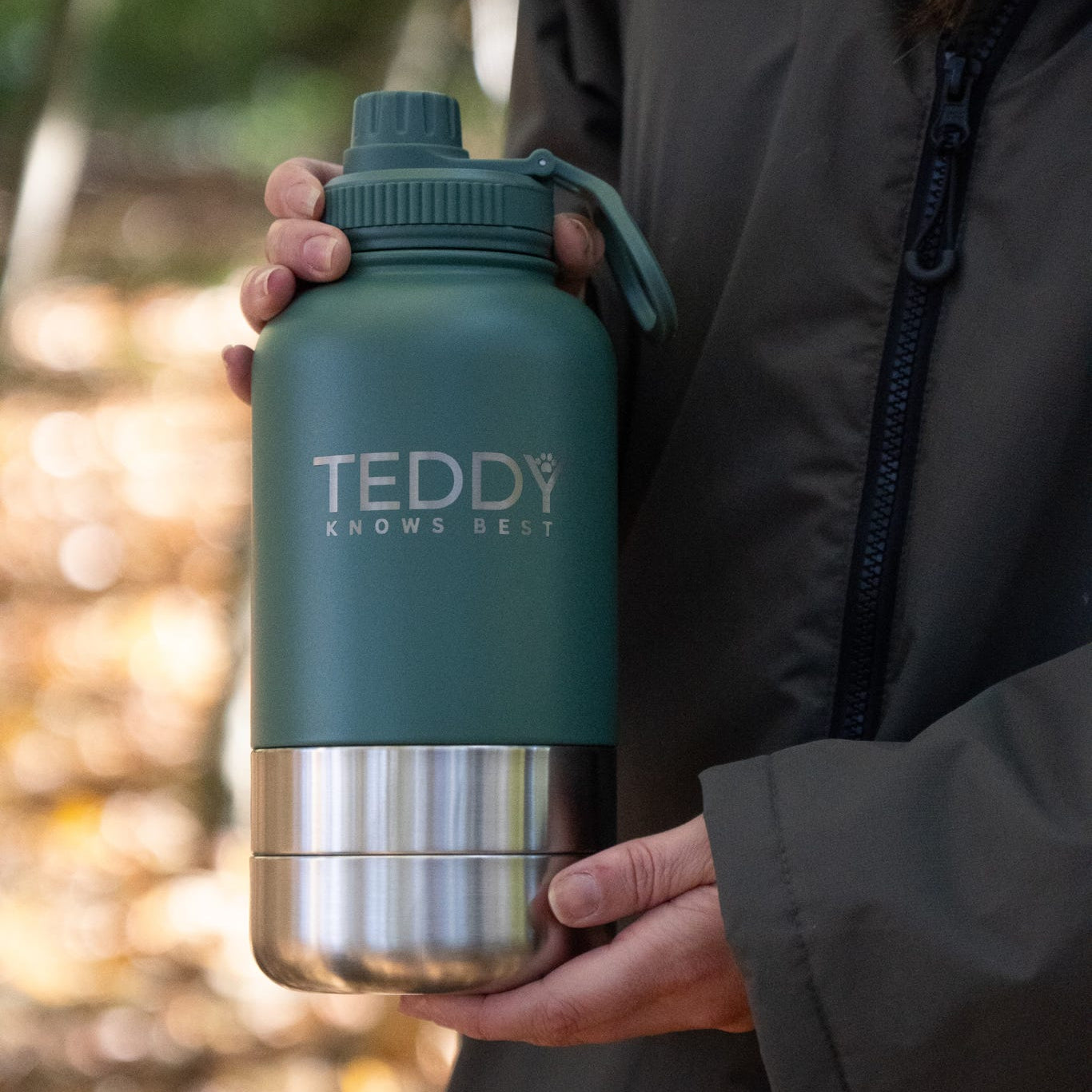 Forest Green 3 in 1 Portable Water Bottle