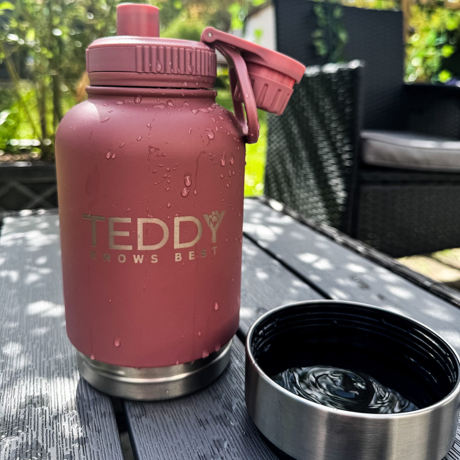 Rose Pink 3 in 1 Portable Water Bottle